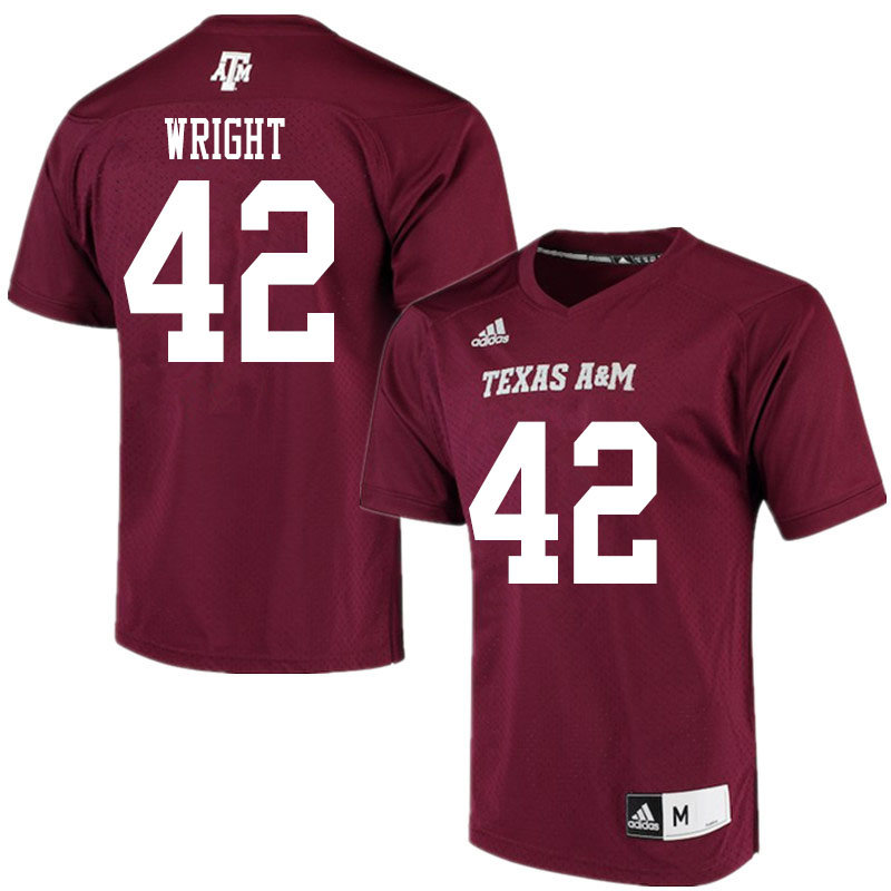 Men #42 Max Wright Texas A&M Aggies College Football Jerseys Sale-Alternate - Click Image to Close